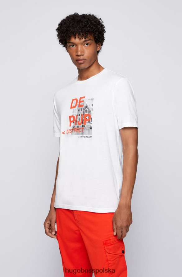 Hugo Boss koszulka tcity 50460580 biała biały/naturalny R0X0H6223