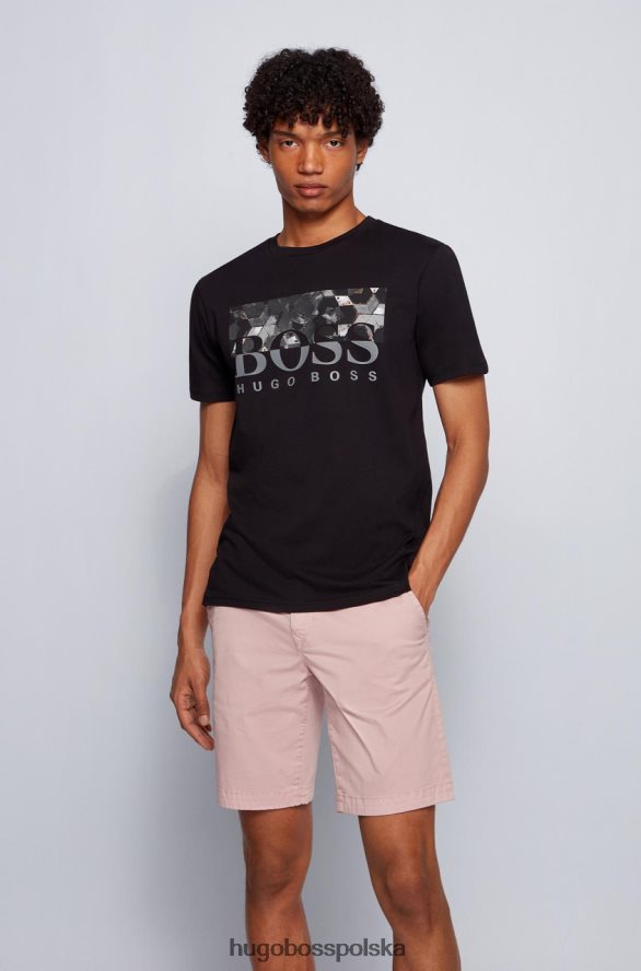 Hugo Boss koszulka teally 50453672 czarna czarny R0X0H6280