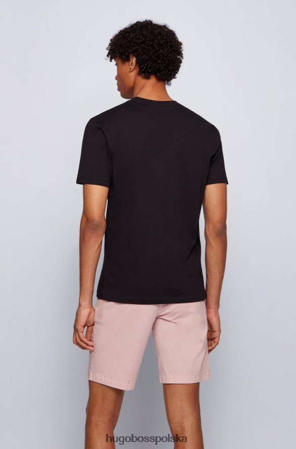 Hugo Boss koszulka teally 50453672 czarna czarny R0X0H6280