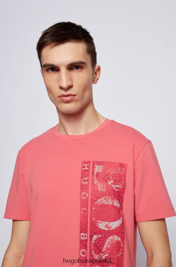Hugo Boss koszulka tee10 50448680 czarna czarny/różowy R0X0H6265