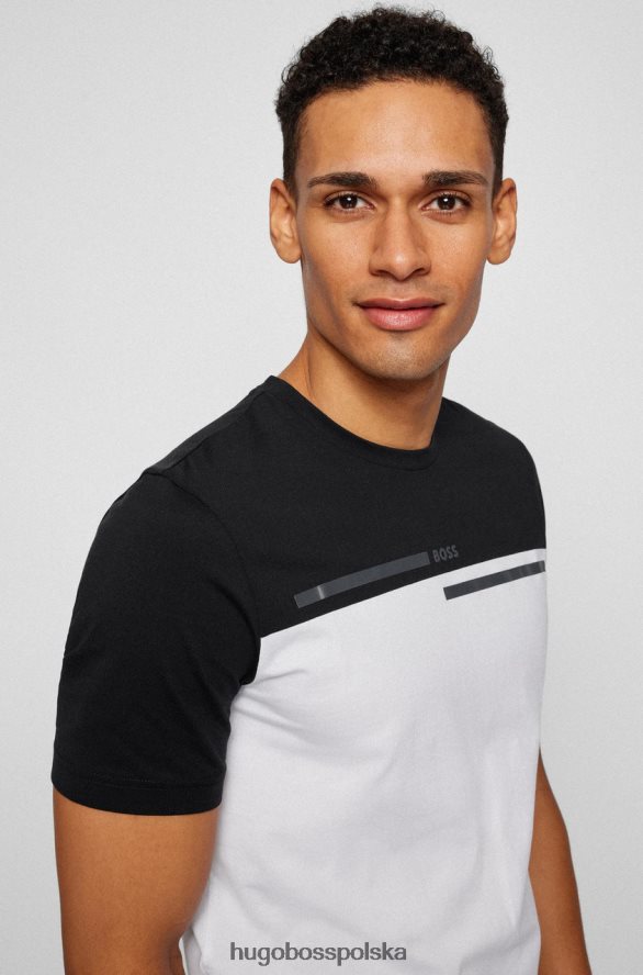 Hugo Boss koszulka tee4 50466622 czarna czarny/ciemnoniebieski/jasnozielony R0X0H675