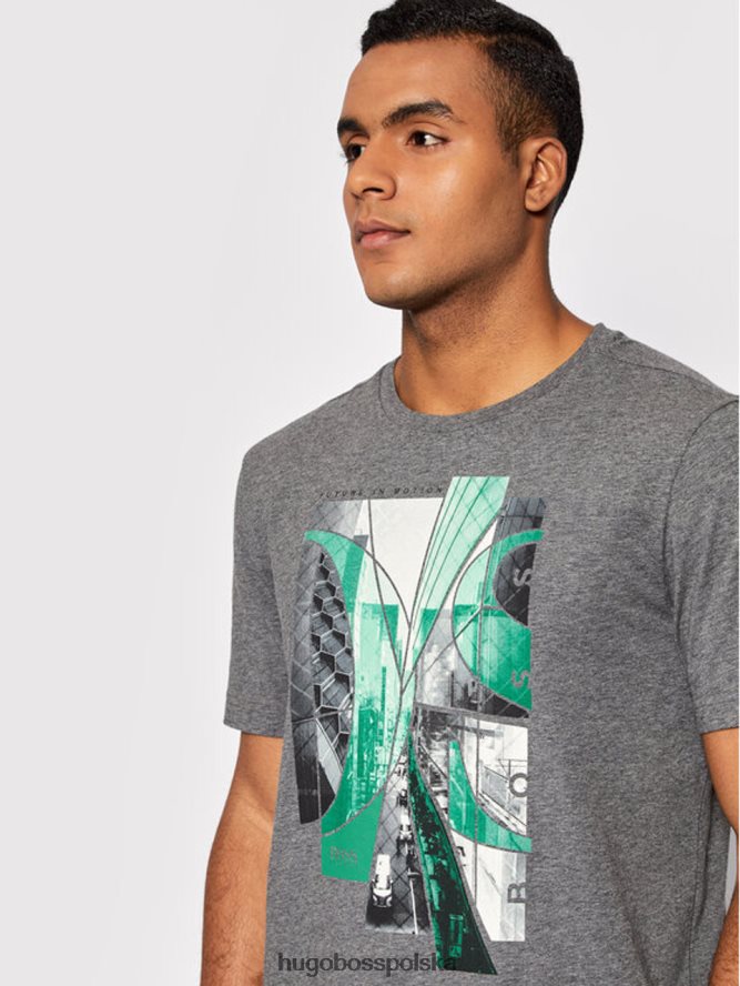 Hugo Boss koszulka tee6 50457445 średnioszara średnioszary/granatowy R0X0H6203