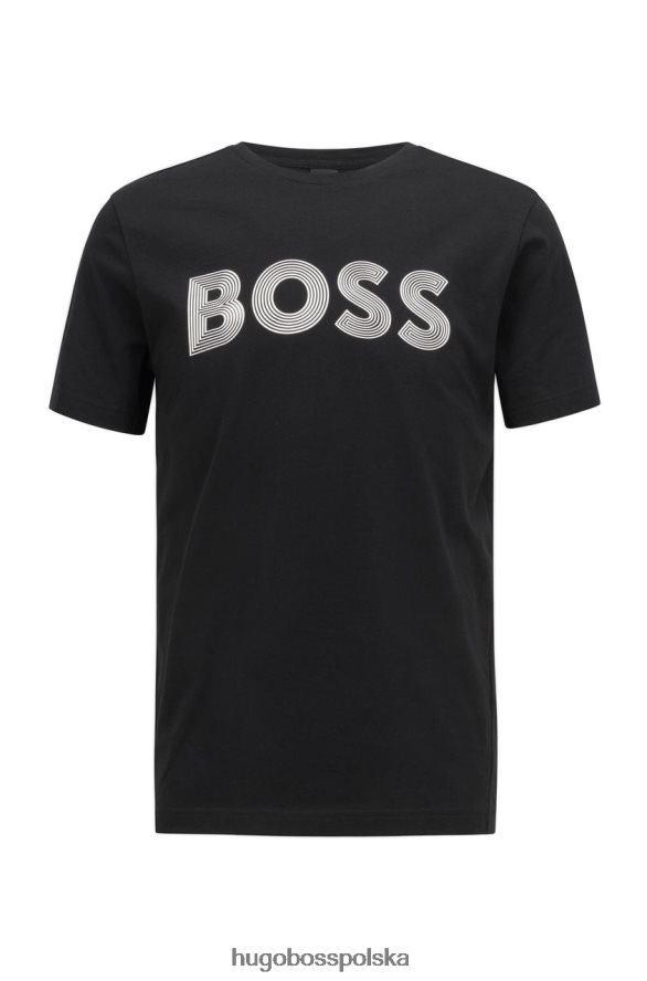 Hugo Boss koszulka tee6 50466608 czarna czarny/beżowy R0X0H676