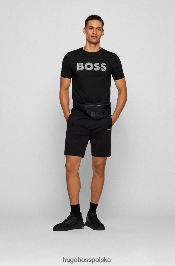 Hugo Boss koszulka tee6 50466608 czarna czarny/beżowy R0X0H676