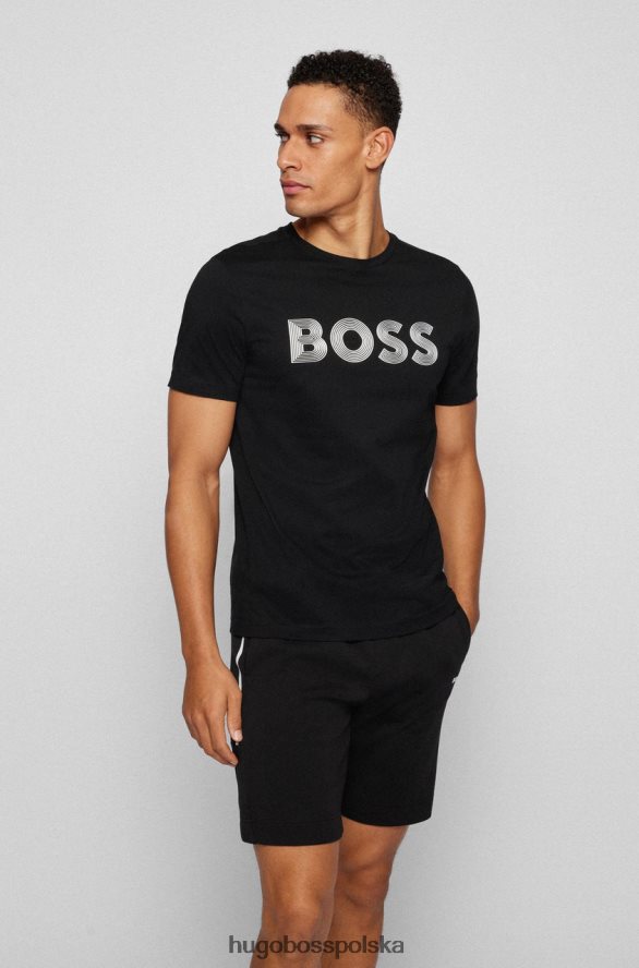 Hugo Boss koszulka tee6 50466608 czarna czarny/beżowy R0X0H676