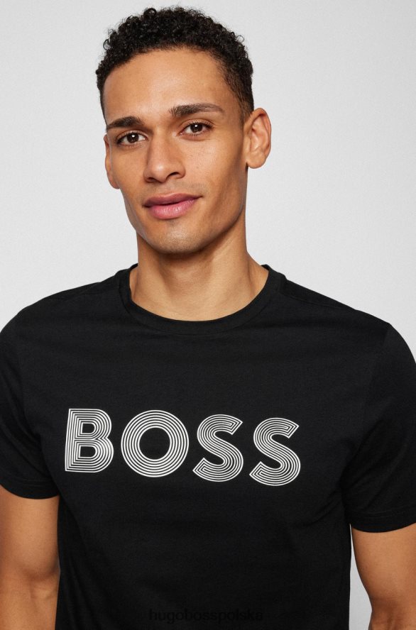 Hugo Boss koszulka tee6 50466608 czarna czarny/beżowy R0X0H676