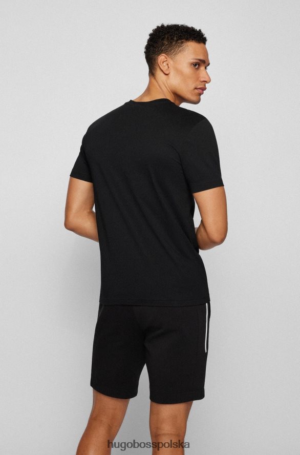 Hugo Boss koszulka tee6 50466608 czarna czarny/beżowy R0X0H676