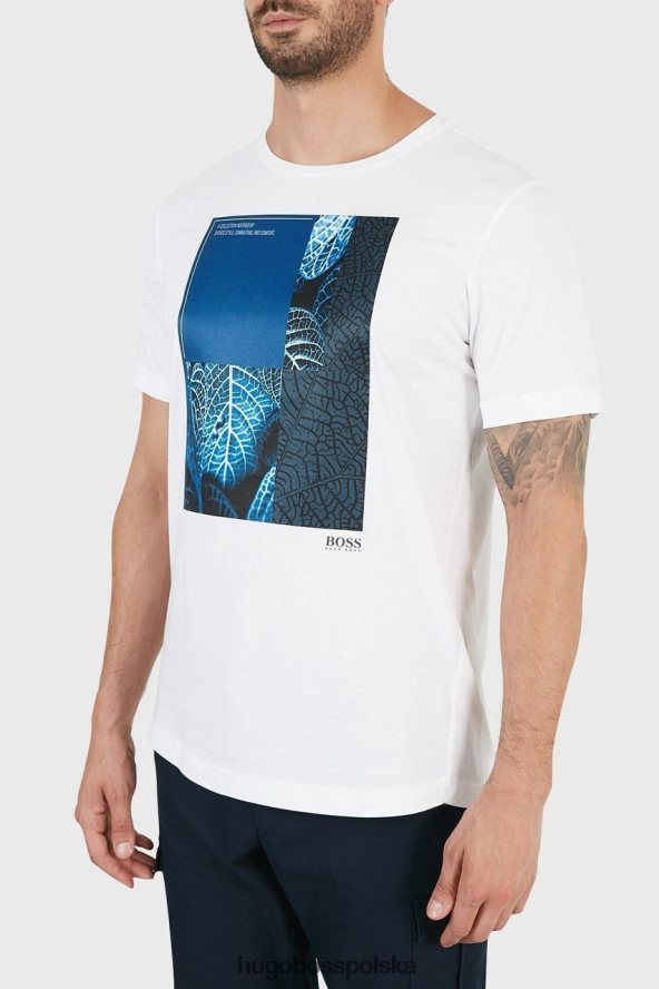 Hugo Boss koszulka tee 50448300 biała biało-czarny R0X0H6260