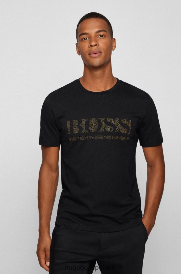 Hugo Boss koszulka tee pixel 50457429 czarna czarny/granatowy R0X0H6216