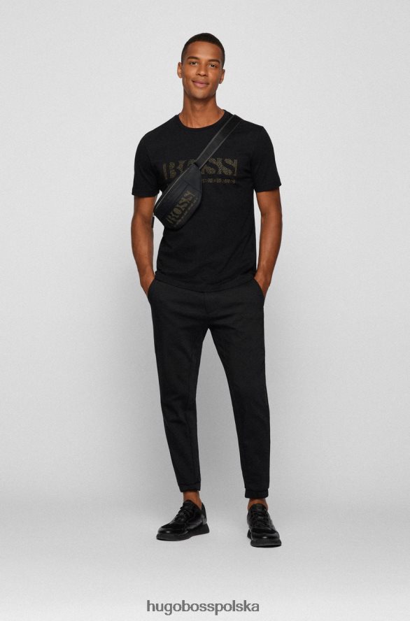 Hugo Boss koszulka tee pixel 50457429 czarna czarny/granatowy R0X0H6216