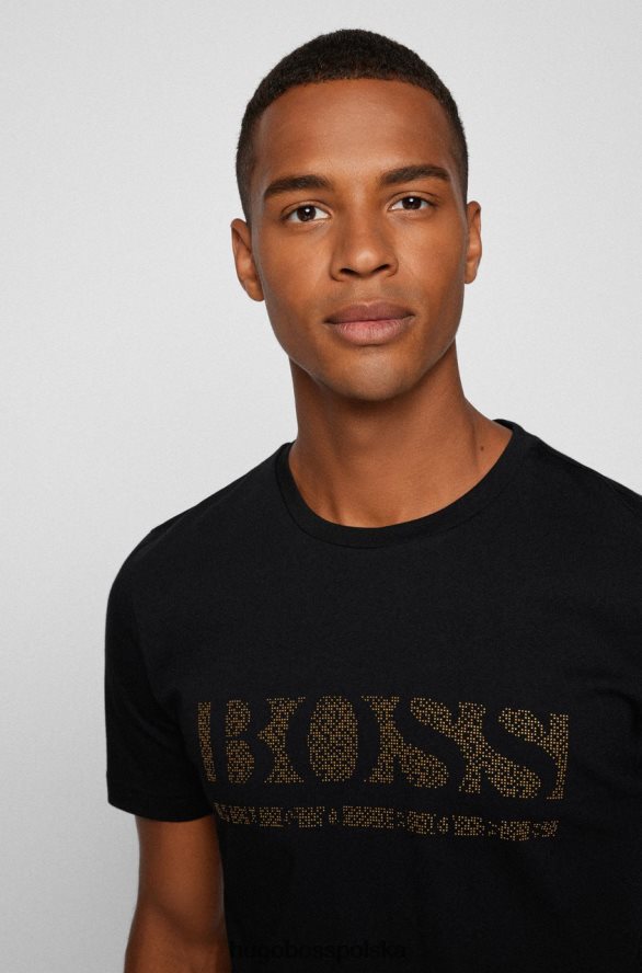 Hugo Boss koszulka tee pixel 50457429 czarna czarny/granatowy R0X0H6216