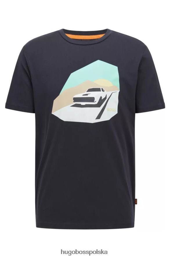 Hugo Boss koszulka teecar 50473047 ciemnoniebieska ciemnoniebieski/czarny R0X0H64
