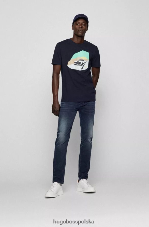 Hugo Boss koszulka teecar 50473047 ciemnoniebieska ciemnoniebieski/czarny R0X0H64