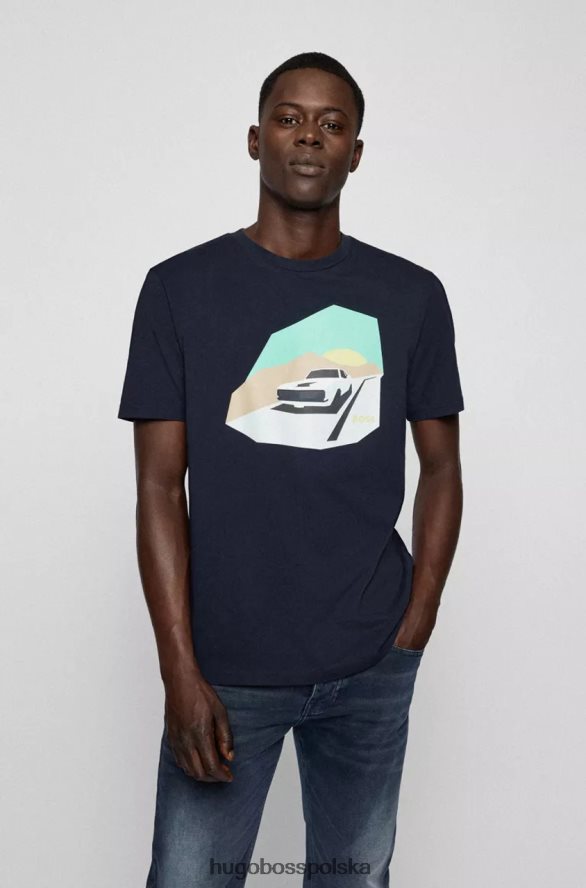 Hugo Boss koszulka teecar 50473047 ciemnoniebieska ciemnoniebieski/czarny R0X0H64
