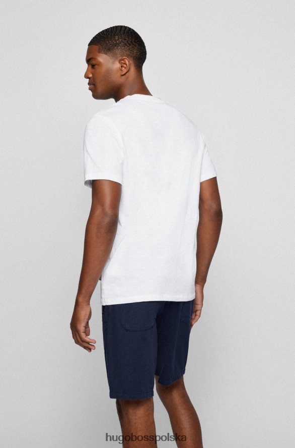 Hugo Boss koszulka tegood 50467926 biała biały/niebieski/beżowy/czerwony/różowy/żółty R0X0H6117