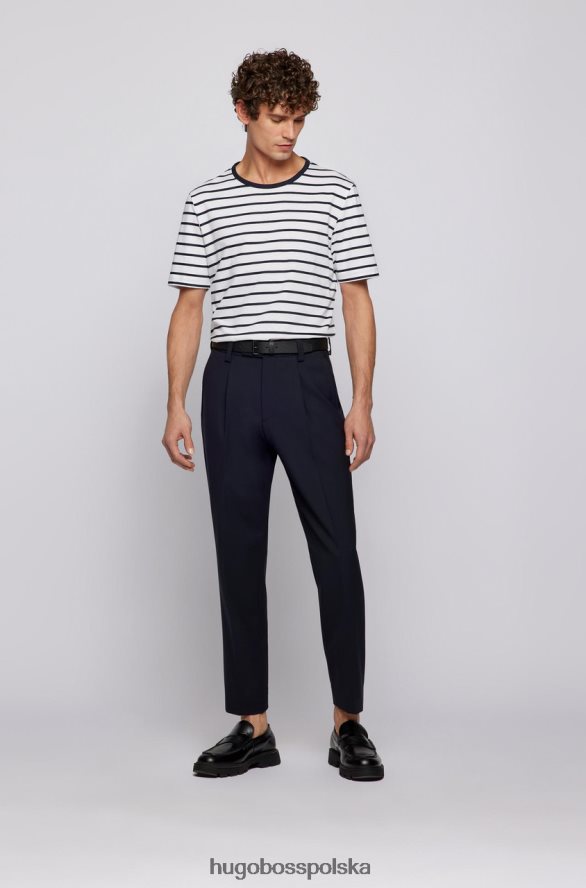 Hugo Boss koszulka tiburt 50468630 ciemnoniebieska ciemnoniebieski/biały R0X0H672