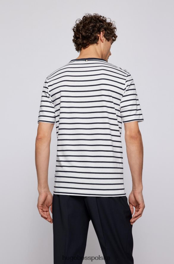 Hugo Boss koszulka tiburt 50468630 ciemnoniebieska ciemnoniebieski/biały R0X0H672