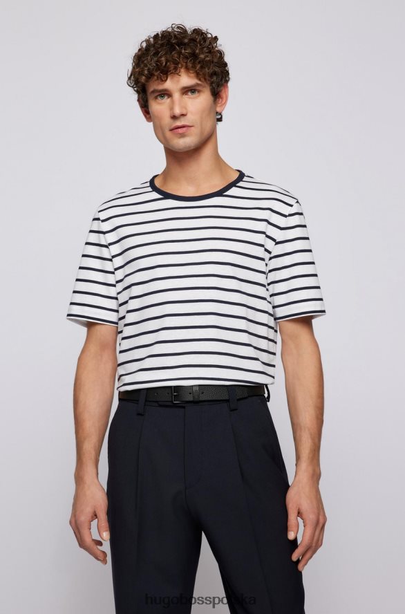 Hugo Boss koszulka tiburt 50468630 ciemnoniebieska ciemnoniebieski/biały R0X0H672