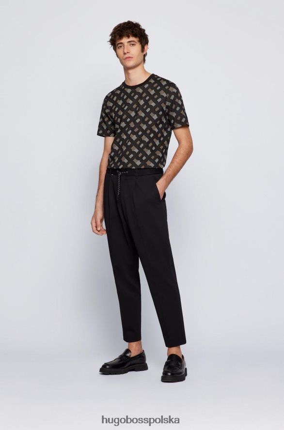 Hugo Boss koszulka tiburt 50469466 czarna czarny R0X0H671