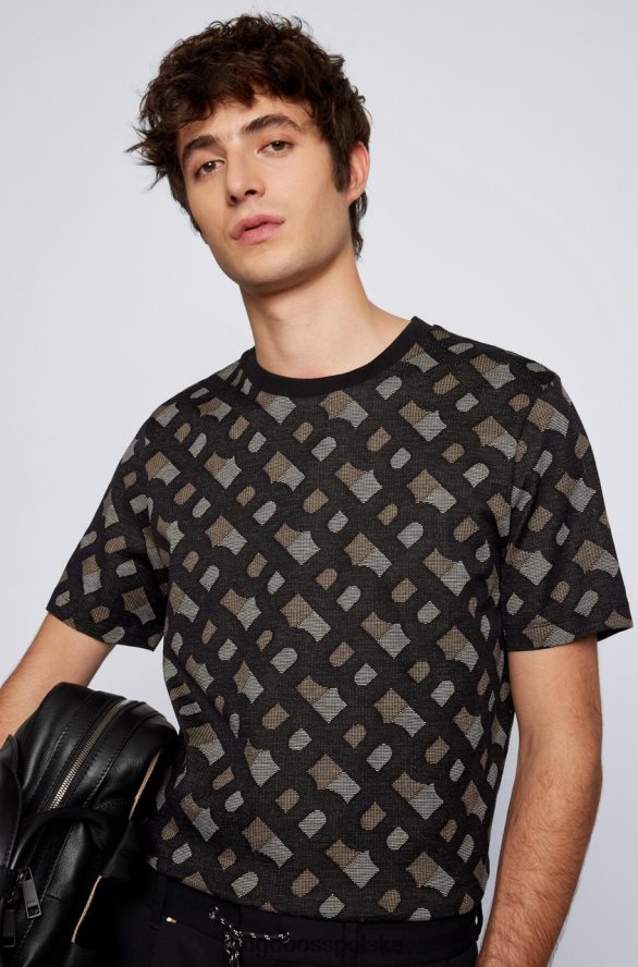 Hugo Boss koszulka tiburt 50469466 czarna czarny R0X0H671