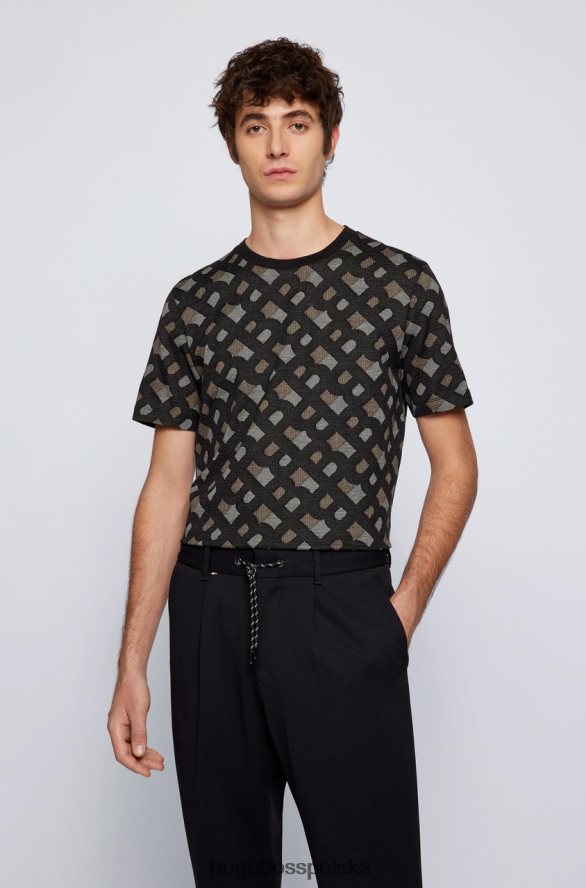 Hugo Boss koszulka tiburt 50469466 czarna czarny R0X0H671