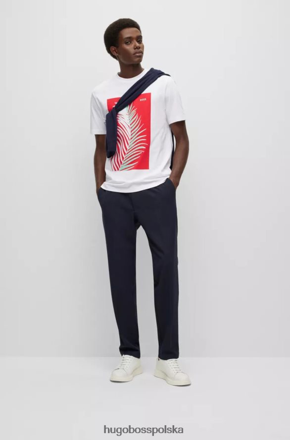 Hugo Boss koszulka tiburt 50481631 jasnozielona jasnozielony/biały R0X0H62