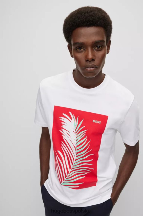 Hugo Boss koszulka tiburt 50481631 jasnozielona jasnozielony/biały R0X0H62