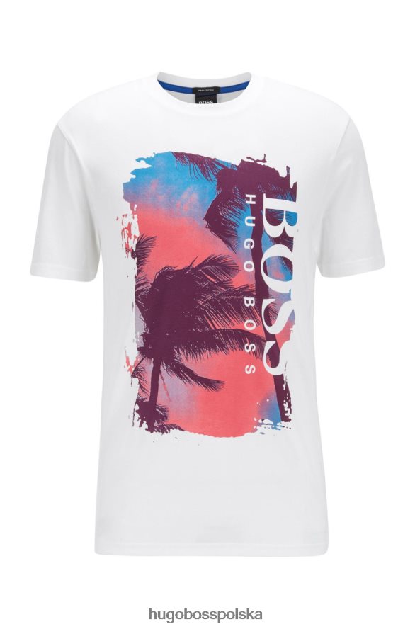 Hugo Boss koszulka tsummery 50453656 czarna czarny/biały/naturalny/różowy/miedziany R0X0H6279