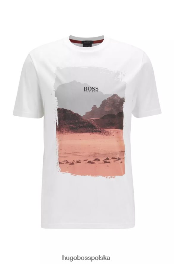 Hugo Boss koszulka tsummery 50453656 czarna czarny/biały/naturalny/różowy/miedziany R0X0H6279