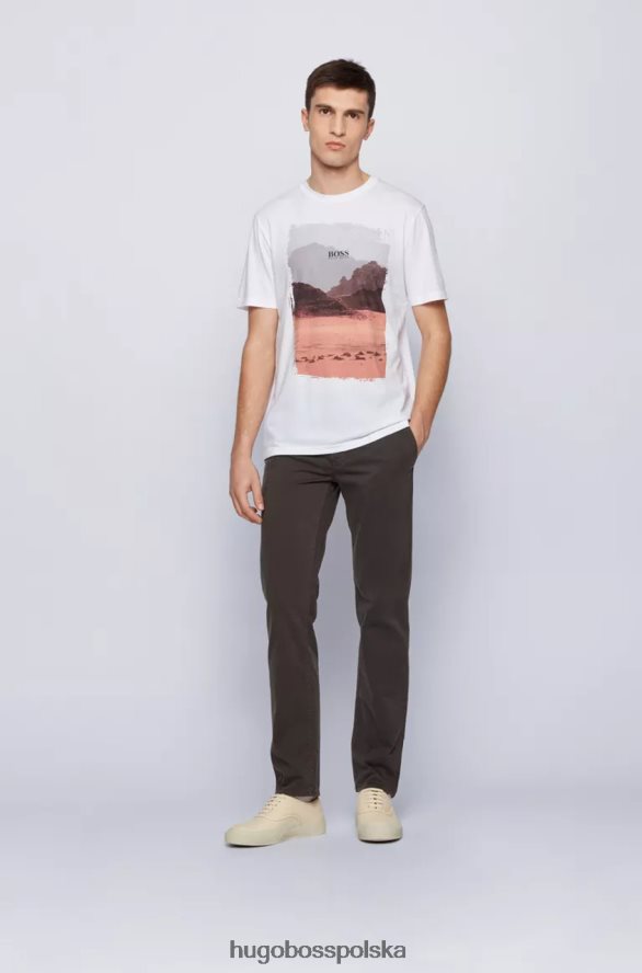 Hugo Boss koszulka tsummery 50453656 czarna czarny/biały/naturalny/różowy/miedziany R0X0H6279