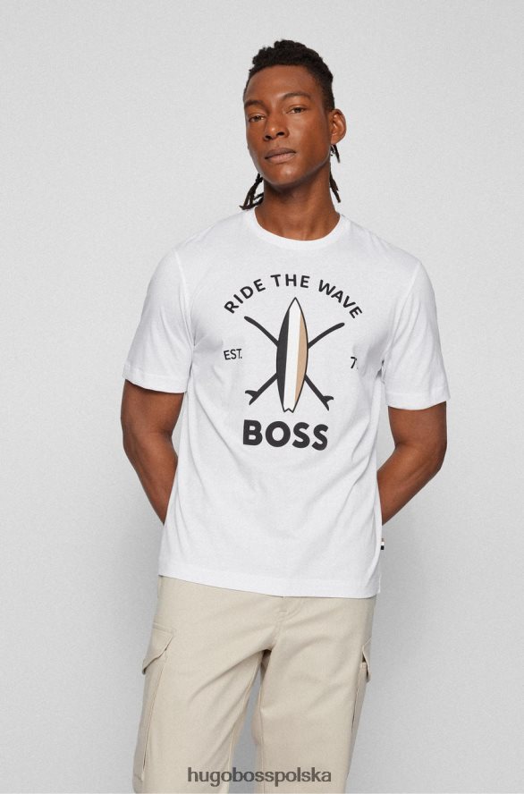 Hugo Boss koszulka tylan 50469218 biała Biało żółty R0X0H669