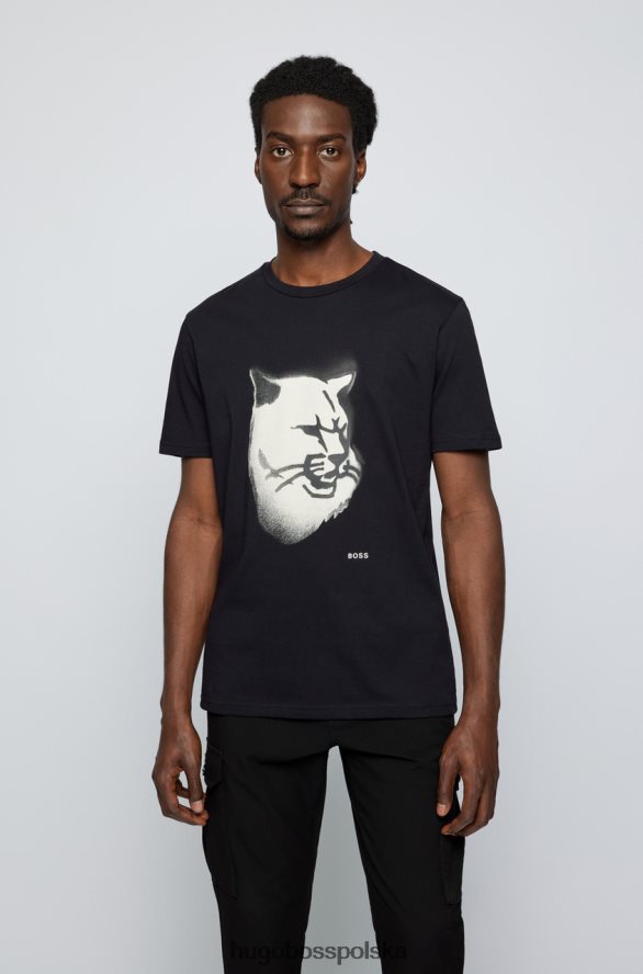 Hugo Boss koszulka tyro 50465385 czarna czarny R0X0H626