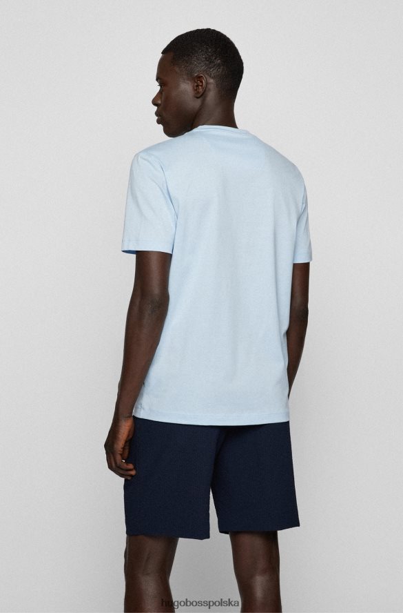 Hugo Boss koszulka z merceryzowanej bawełny ze zmieniającym kolor logo hugo jasnoniebieskim jasny niebieski R0X0H63375