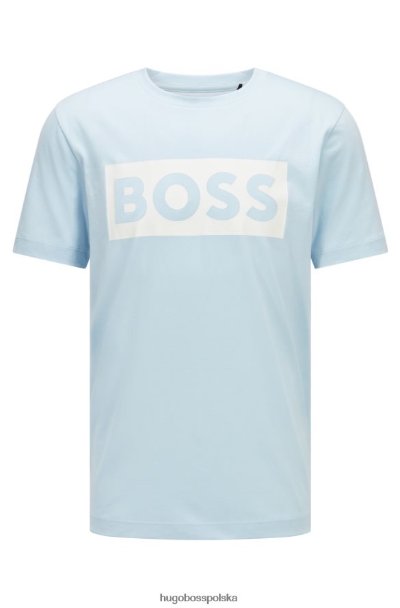 Hugo Boss koszulka z merceryzowanej bawełny ze zmieniającym kolor logo hugo jasnoniebieskim jasny niebieski R0X0H63375
