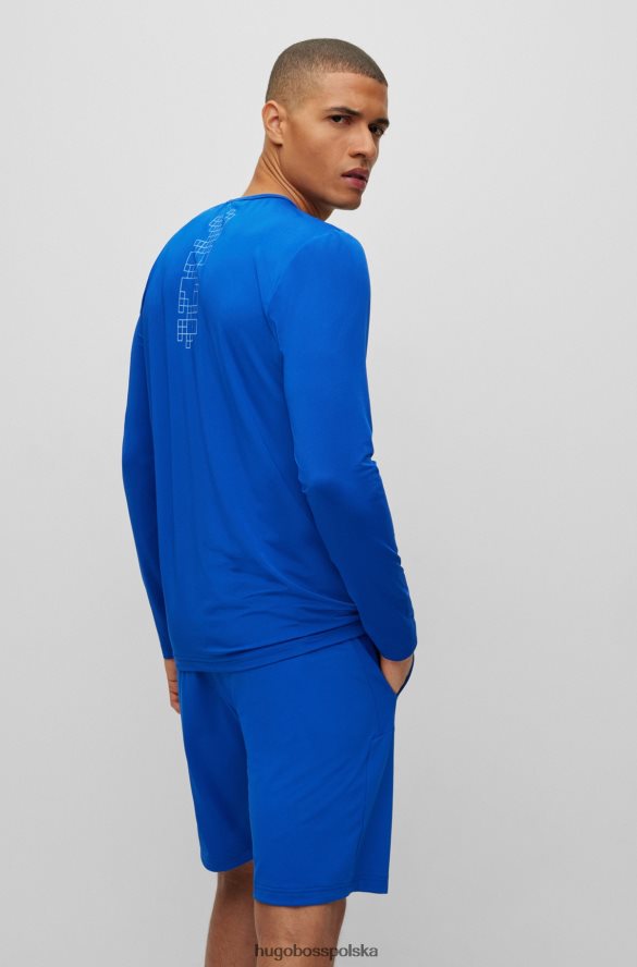 Hugo Boss niebieska koszulka Hugo z aktywnym stretchem i efektem świecenia w ciemności niebieski R0X0H62973