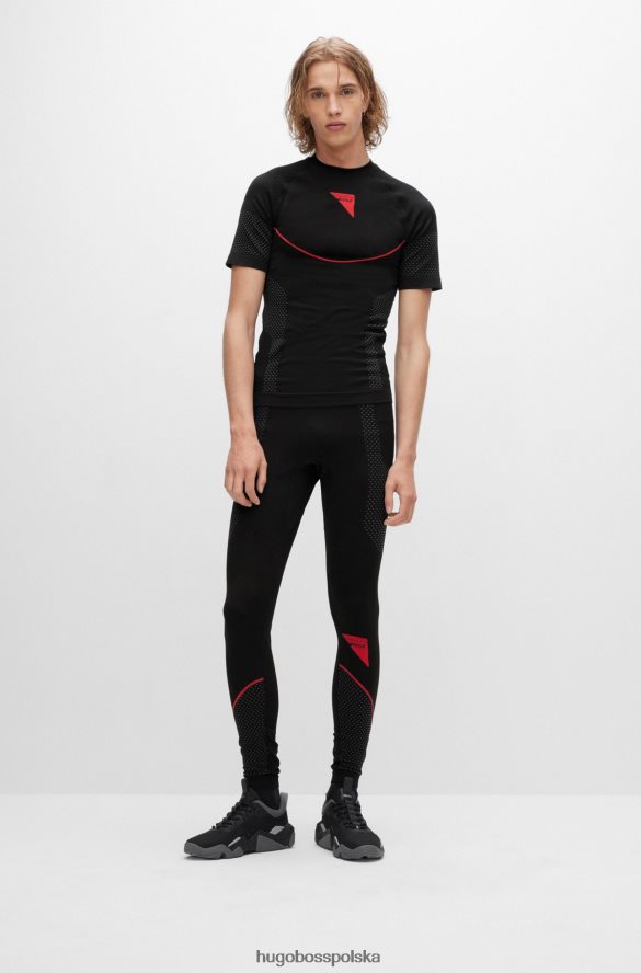 Hugo Boss super rozciągliwa koszulka o dopasowanym kroju z lamówką i logo kapsuły Hugo w kolorze czarnym czarny R0X0H64279