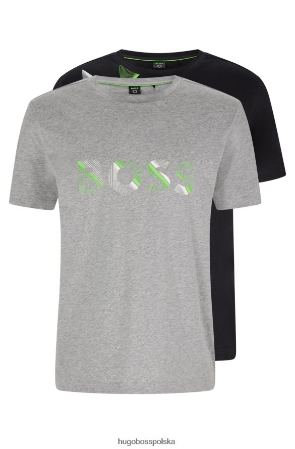 Hugo Boss szary hugo dwupak bawełnianych t-shirtów z dynamiczną grafiką szary R0X0H62360