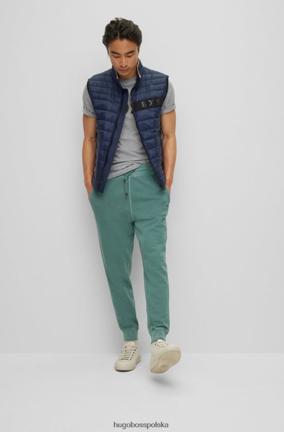 Hugo Boss szary t-shirt hugo z logo floku, wykonany z bawełnianego dżerseju szary R0X0H63628