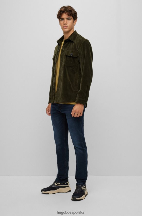 Hugo Boss Żółta koszulka z bawełnianego jerseyu hugo z nadrukowanym logo żółty R0X0H62276