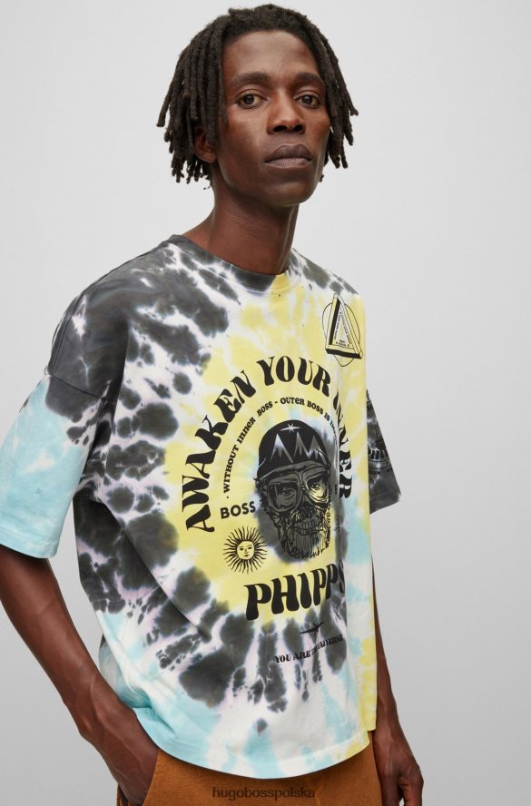Hugo Boss x Koszulka o swobodnym kroju firmy Philipps z bawełny organicznej wzorzyste R0X0H63649