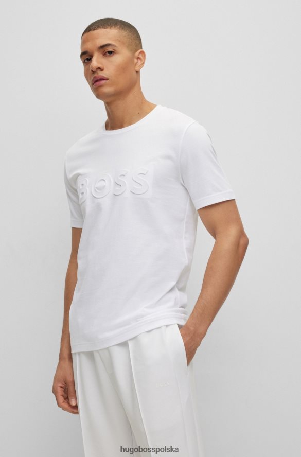 Hugo Boss x Matteo Berrettini T-shirt z siateczki z domieszką bawełny i logo biały R0X0H62686