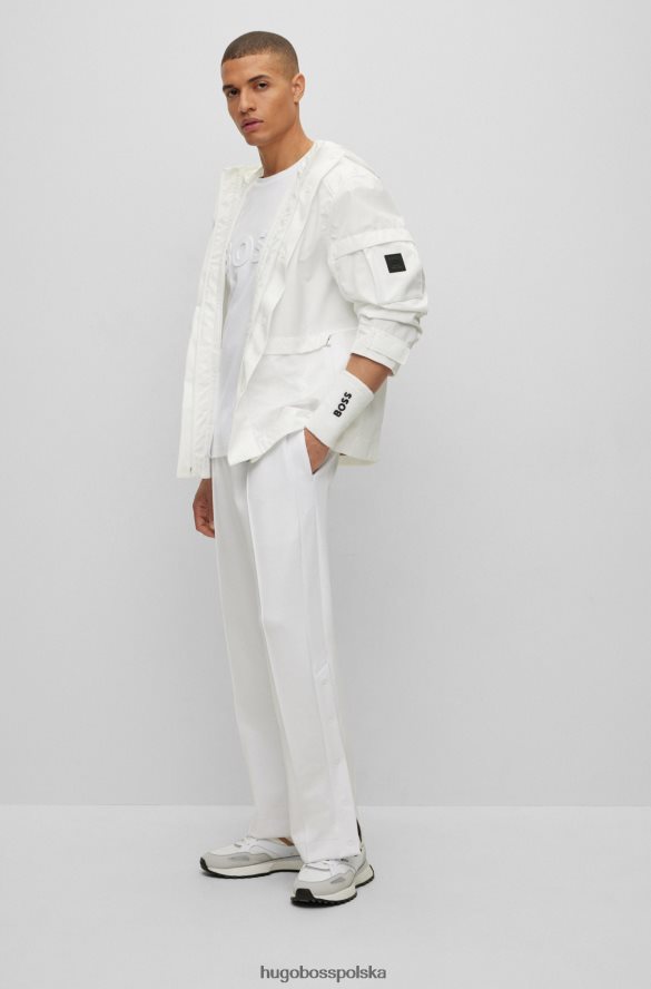 Hugo Boss x Matteo Berrettini T-shirt z siateczki z domieszką bawełny i logo biały R0X0H62686