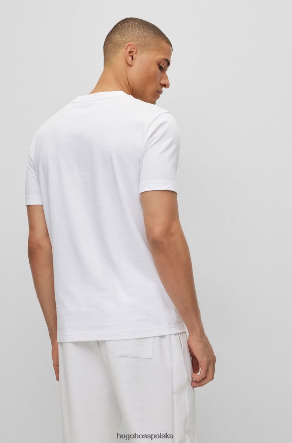 Hugo Boss x Matteo Berrettini T-shirt z siateczki z domieszką bawełny i logo biały R0X0H62686
