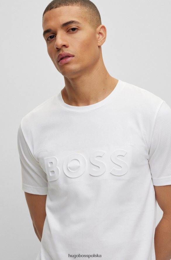 Hugo Boss x Matteo Berrettini T-shirt z siateczki z domieszką bawełny i logo biały R0X0H62686
