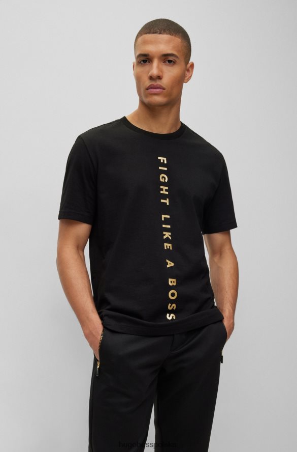 Hugo Boss x ajbxng T-shirt z bawełnianego dżerseju o regularnym kroju czarny R0X0H62770