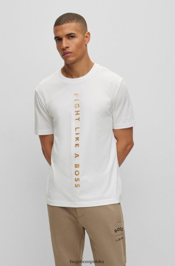 Hugo Boss x ajbxng T-shirt z bawełnianego jerseyu o regularnym kroju biały R0X0H62771