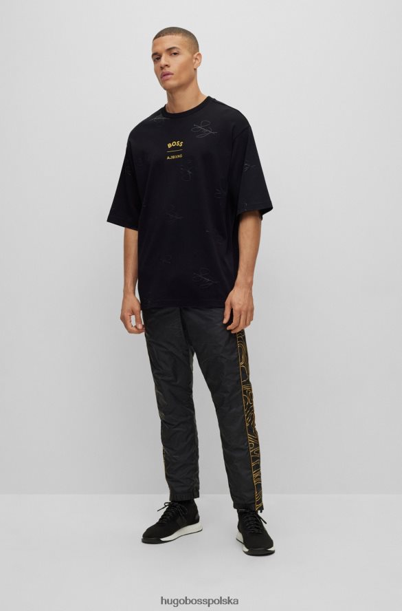 Hugo Boss x ajbxng – bawełniana koszulka typu interlock ze wspólnym brandingiem i podpisami czarny R0X0H63998