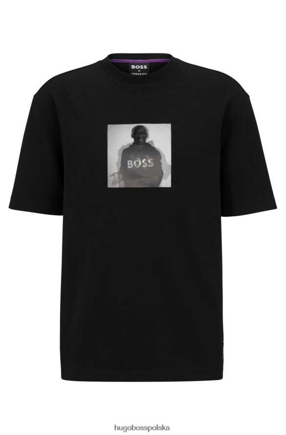 Hugo Boss x khaby – T-shirt oversize z bawełny z soczewkową grafiką czarny R0X0H63827