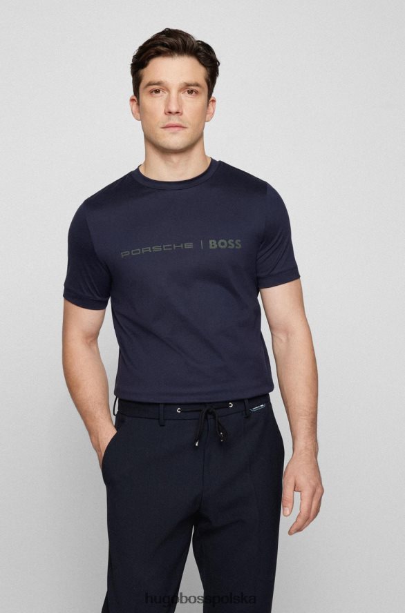Hugo Boss x koszulka porsche teesler 50466077 ciemnoniebieska ciemny niebieski R0X0H664
