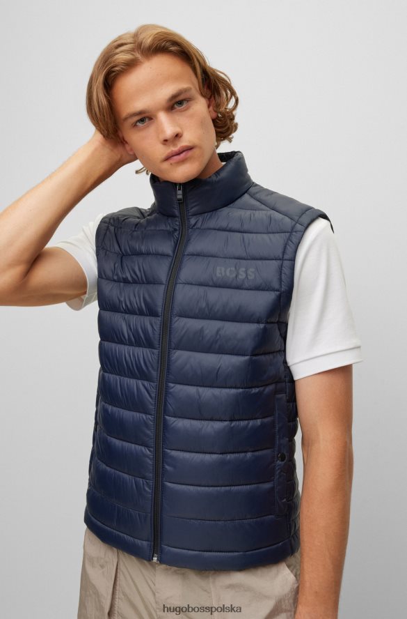 Hugo Boss Ciemnoniebieska, pakowana kamizelka hugo z tonalnym logo ciemny niebieski R0X0H61833